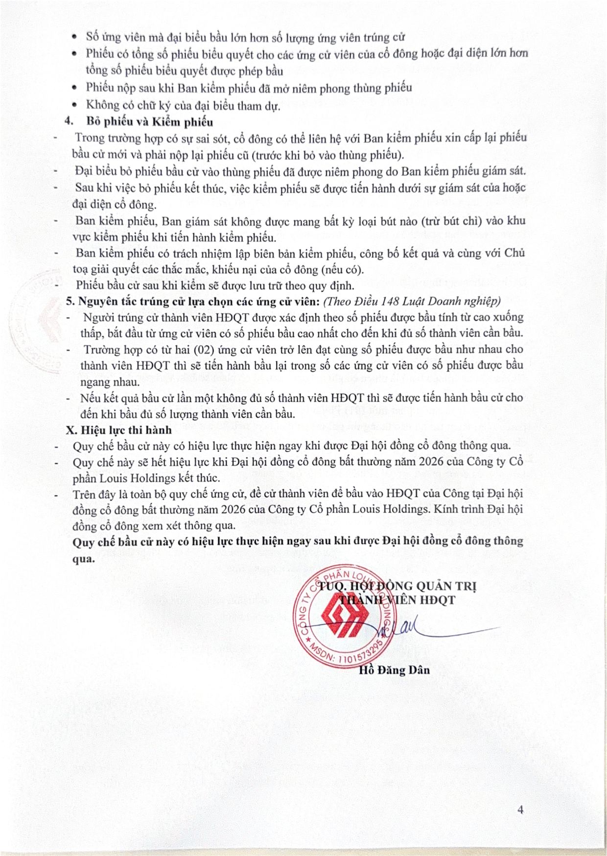 Quy chế đề cử, ứng cử, bầu cử thành viên HĐQT 2026 - Trang 4