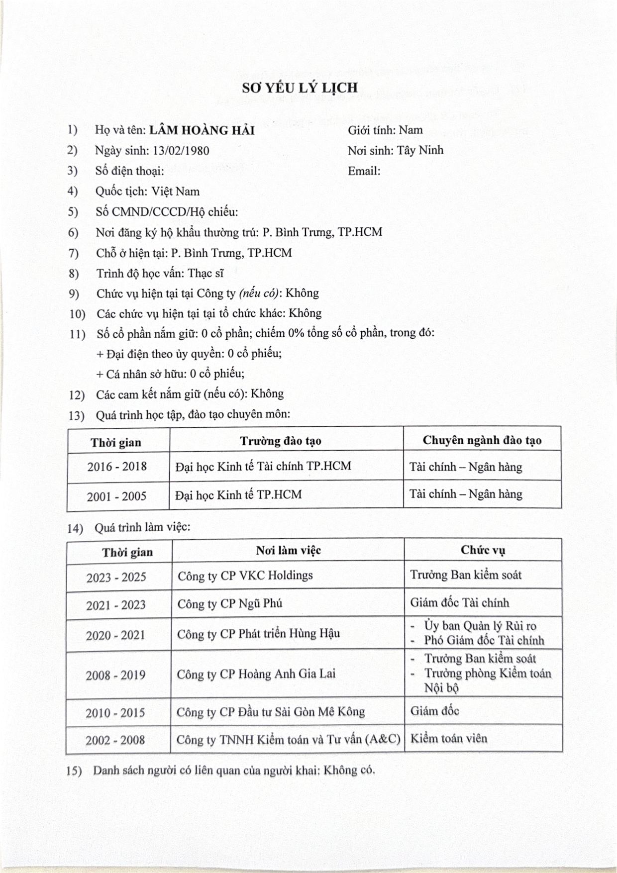 Tờ trình (bổ sung, thay thế) miễn nhiệm, bầu mới BKS và HĐQT 2026-2030 - Trang 3