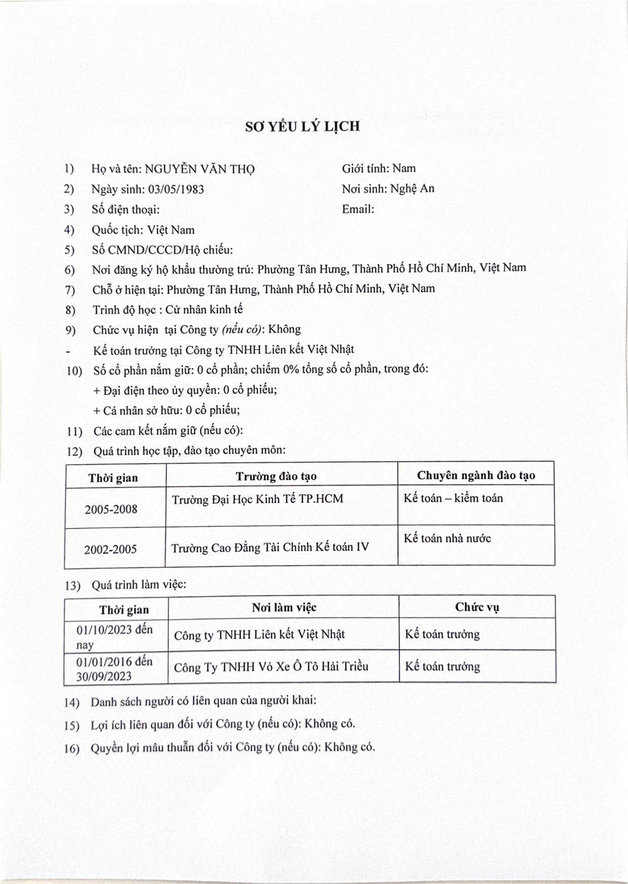 Tờ trình (bổ sung, thay thế) miễn nhiệm, bầu mới BKS và HĐQT 2026-2030 - Trang 7