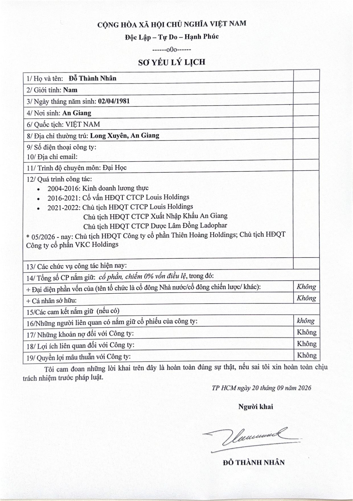 Tờ trình (bổ sung, thay thế) miễn nhiệm, bầu mới BKS và HĐQT 2026-2030 - Trang 11