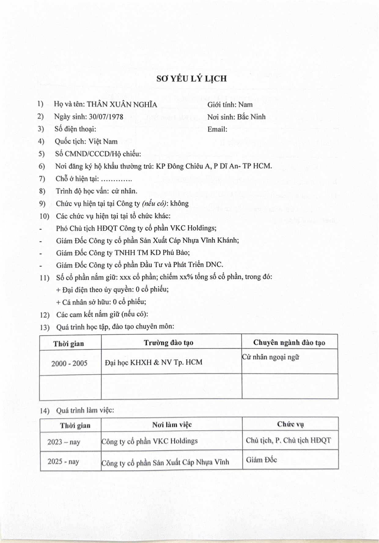 Tờ trình (bổ sung, thay thế) miễn nhiệm, bầu mới BKS và HĐQT 2026-2030 - Trang 12