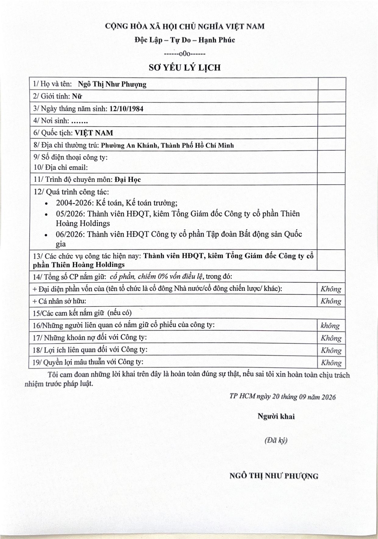 Tờ trình (bổ sung, thay thế) miễn nhiệm, bầu mới BKS và HĐQT 2026-2030 - Trang 17